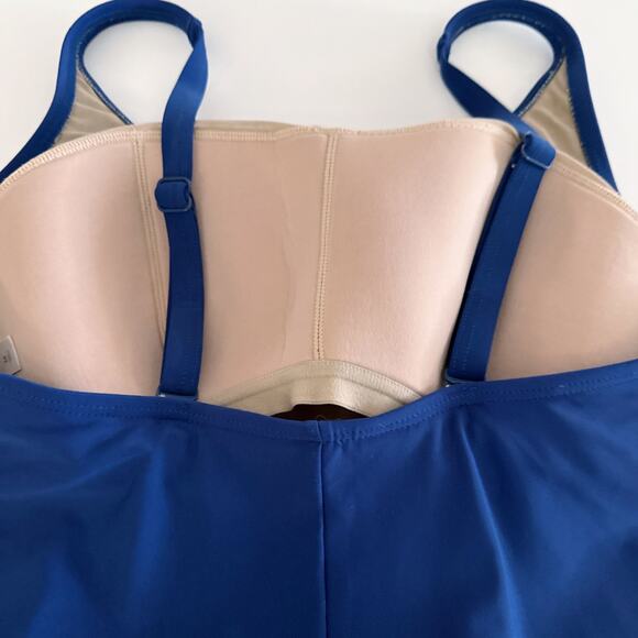[Lane Bryant] Swim by Cacique Blue Sea You Later One Piece Tank Swimsuit Size 16 - Picture 9 of 12